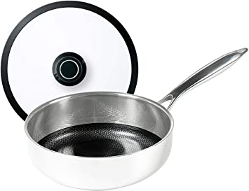 Black Cube BC728 Frieling Hybrid Stainless/Nonstick Cookware Saute Pan with Lid, 11-Inch Diameter, Silver