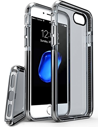 TOZO for iPhone 7 Case, Flex Hybrid Material Soft TPU Cover [Nano Tech Impact Gel] EXTREME Shock-Absorption [Perfect Finishing Touch] for iPhone 7 (2016) 4.7 inch [Black]