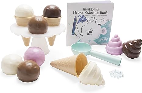 Dantoy – Thorbjorn Dessert Set für Kinderküche - 27 Teilen - Geschirrset - Sandspielzeug Set - Spielküche - Kinder ab 2 Jahre - Rollenspiele - Plastik - Nordic-Ecolabel - Produziert in Dänemark