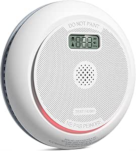 Smoke and Carbon Monoxide Detector Combo with LCD Display, 2 in 1 Fire and CO Detector Alarm with LED Indicator & Test Button, Battery Operated, UL 217 & UL 2034 Standards, 1 Pack