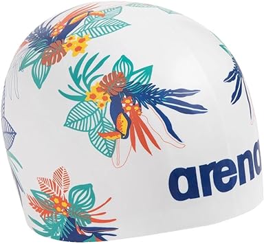 Arena Unisex Adult Poolish Molded Swim Cap for Training and Racing, 100% Silicone, One Size, Toucans