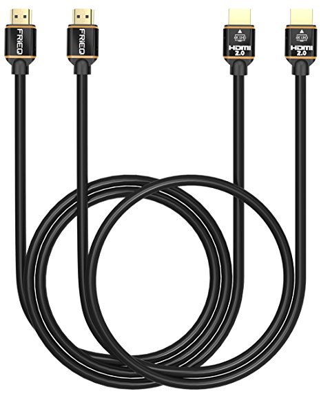 FRiEQ HDMI Cable 6FT and 10FT - HDMI 2.0 (4K) Ready - Ultra High Speed 18Gbps - Audio Return for Xbox PlayStation PS3 PS4 PC Apple TV and More [Supports 4K 2160p, HD 1080p, 3D, Ethernet] - 2 Pack