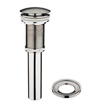 VIGO Bathroom Faucet Vessel Vanity Sink Pop Up Drain Stopper without Overflow and Mounting Ring, Brushed Nickel