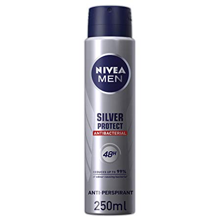 NIVEA MEN Anti-Perspirant Deodorant Spray, Silver Protect, 48 Hours Deo, 250 ml, Pack of 3