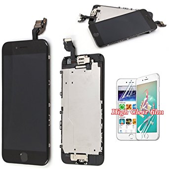 Screen Replacement For iPhone 6 LCD Touch Display - Black Recyco With Frame Glass Digitizer Full LCD Assembly with Home Button and Camera