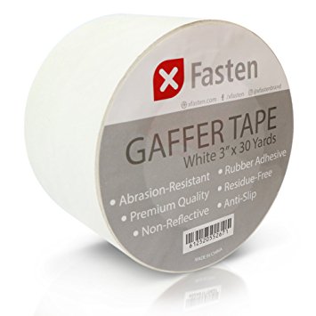 XFasten Professional Grade Gaffer Tape, 3"x30yds (White)