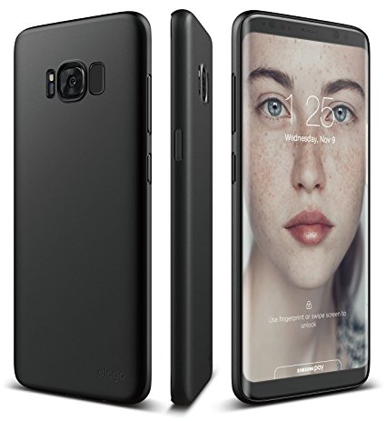 elago Galaxy S8 Case [Origin][Black] - [Device Fitting Tested][Minimalistic][Scratch Protection Only][True Fit] - for Galaxy S8