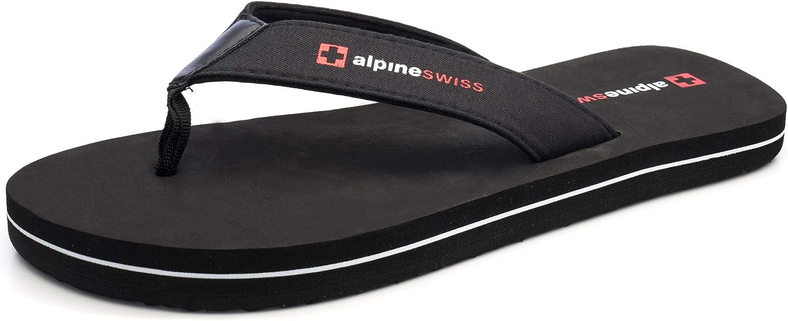 Alpine Swiss Men's Flip Flops Beach Sandals Lightweight EVA Sole Comfort Thongs