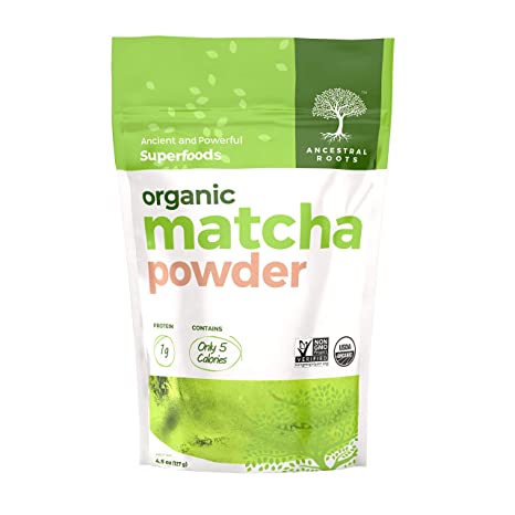 Ancestral Roots Organic Matcha Powder - 100% Pure, USDA Certified Organic Matcha Powder – 4.5oz