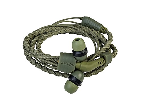 Wraps Wearable Braided Wristband Headphone Earbuds, Talk Camo (WRAPSCCAM-V15M)