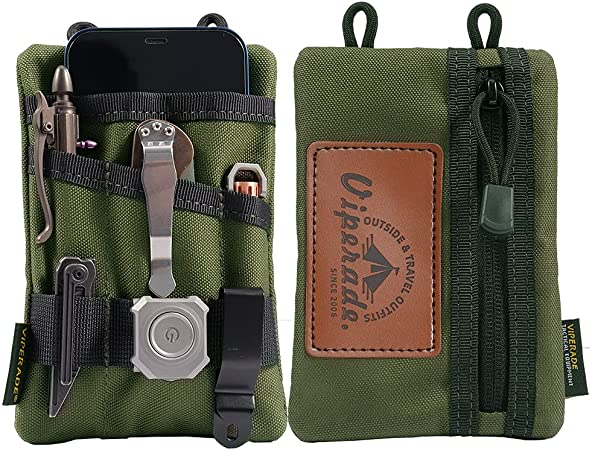 VIPERADE VE1 Pocket Organizer, Tool Pocket Organizer for men, Pocket Organizer Storage EDC Gears, Best Gift to Keep Organized, Hold your Flashlight/Pocket Knife, Tactical pen, Notebook (Green)