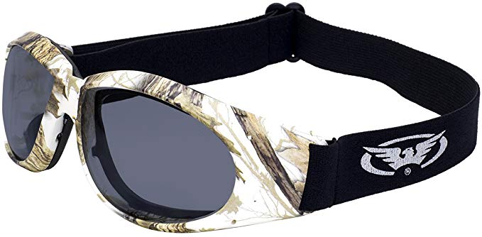 Global Vision Eyewear ELIM WHT CAMO Z 55 SM Eliminator Safety Goggles, Smoke Lens, Frame, White Camo