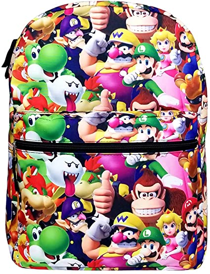 Super Mario Bros 3D All-Over Print Large Backpack #NN43719