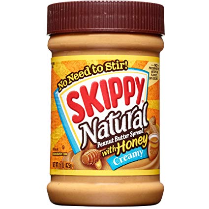 SKIPPY Natural Creamy Peanut Butter Spread with Honey, 15 Ounce