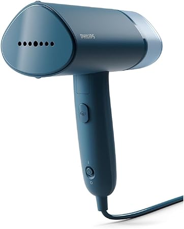 Philips 3000 Series Handheld Steamer, Compact & Foldable, Ready to Use in ˜30 Seconds, 1000W, up to 20g/min, No Ironing Board Needed, Blue (STH3000/20)