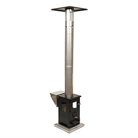 Wood Pellet Outdoor Patio Heater - Propane Alternative, Portable, No Smoke, 60,000 BTU’s, 10 Ft Heating Radius, Enclosed Flame Perfect For Patios, Backyards, Decks, And Camping (Lil Timber)