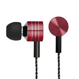 Headphones In-Ear Earbuds Earphones Headset with Mic Stereo and Volume Control for iPhone 6 6 Plus iPod iPad Air Samsung S6 S5 HTC LG G4 G3 Android Smartphones MP3 Players Red
