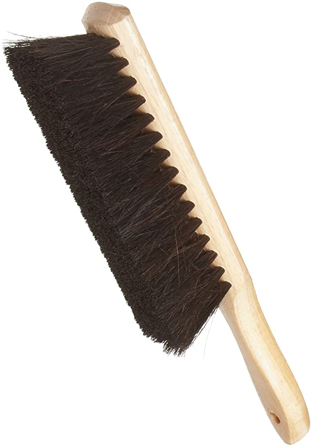 Weiler 71019 Horsehair Counter Duster with Wood Handle, Wood Block, 2-1/2" Head Width, 8" Overall Length, Natural