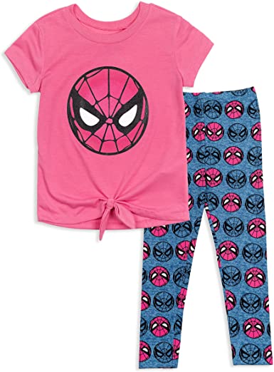 Marvel Avengers Spider-Man Groot Rocket Raccoon Captain America T-Shirt Legging Set