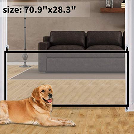 Magic Gate, Portable Folding Pet Gate Mesh Magic Gate for Dogs,Baby Safety Fence,mesh gate Isolated Gauze Indoor and Outdoor Safety Gate Install Anywhere