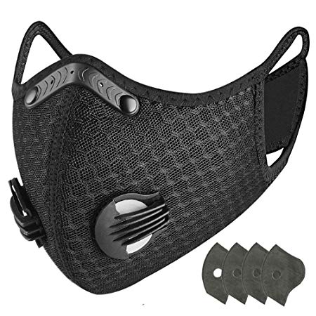 unhg Dust Breathing Mask Activated Carbon Dustproof Mask with Extra Carbon N99 Filters for Pollen Allergy Woodworking Mowing Running Cycling Outdoor Activities (Style3)