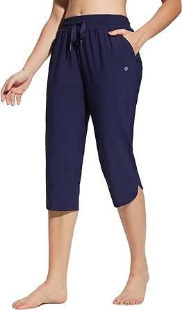 BALEAF Women's 2024 18" Swim Capris Regular Fit Quick Dry Swimming Pants Cropped Beach Pants UPF50  with Pockets