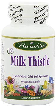 Paradise Herbs Milk Thistle 75:1 80% Vegetarian Capsules, 60 Count