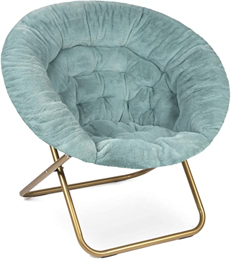 Milliard Cozy Chair/Faux Fur Saucer Chair for Bedroom/X-Large (Blue)