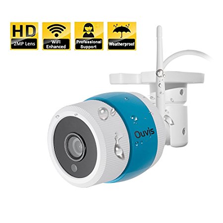 Ouvis C1 Pro HD Waterproof WIFI Outdoor Wireless Security Camera, Internet Access, Day Night Vision, Plug & Play ,960P ,Email Alerts, Apps for iPhone, iPad, Android.