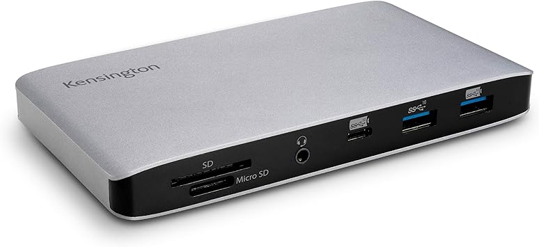 Kensington SD2480T Thunderbolt 3 and USB-C Dual 4K Docking Station with 60W PD, SD & Micro SD Card Reader, for Windows and MacBooks (K38410NA)