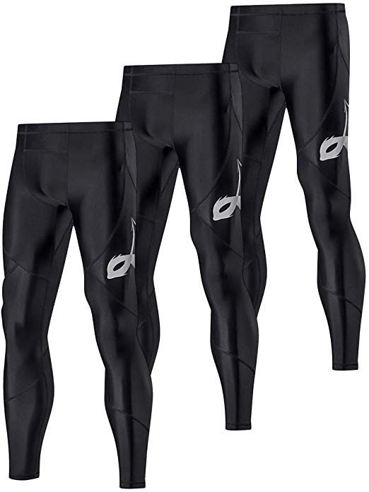 LAFROI Men's UPF 50  Baselayer Quick Dry Cool Compression Tights Pants Leggings with Drawstring