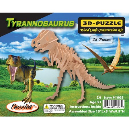 Puzzled T-Rex 3D Jigsaw Puzzle (28-Piece), 13 x 3 x 9.5"