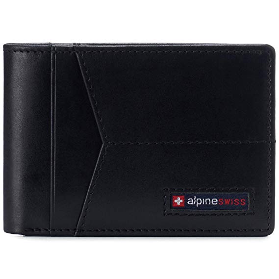 Alpine Swiss Delaney Slimfold Wallet RFID Safe For Men