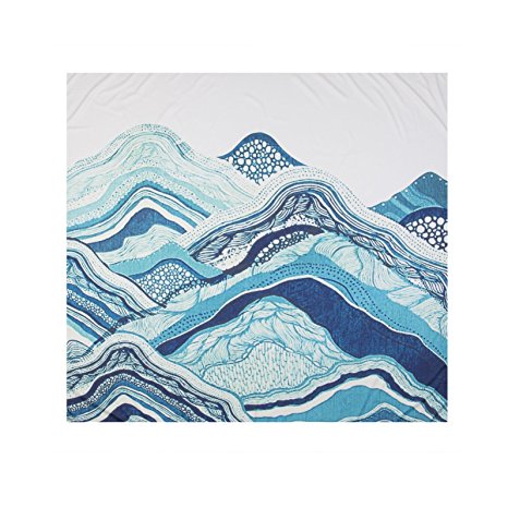 Hippie tapestries Mountain Bohemian Tapestry Wall Hanging Indian Wall Art blue green Bedspread Dorm Décor (Mountain Bohemian)