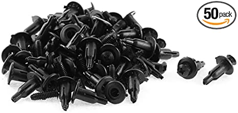 uxcell 50 Pcs 11mm x 5mm Black Plastic Rivet Bumper Lining Panel Clips for Automotive