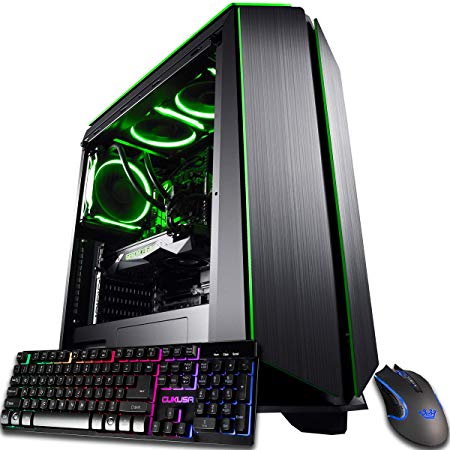 CUK Mantis Custom Gaming PC (Liquid Cooled Intel i9-9900KF, 32GB DDR4-2666 RAM, 1TB NVMe SSD   2TB HDD, NVIDIA GeForce RTX 2080 Super, 750W, Windows 10) The Best New Tower Desktop Computer for Gamers