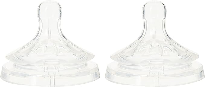 Philips Avent Natural Teat, 6 Months , Fast Flow, Anti-colic, Pack of 2 - SCF044/27 2 Count (Pack of 1)