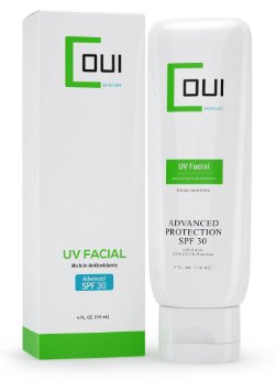 Moisturizing SPF 30 Facial Sunscreen - Easily Absorbed Broad Spectrum UVA and UVB Sunblock for Face and Body Makeup Friendly