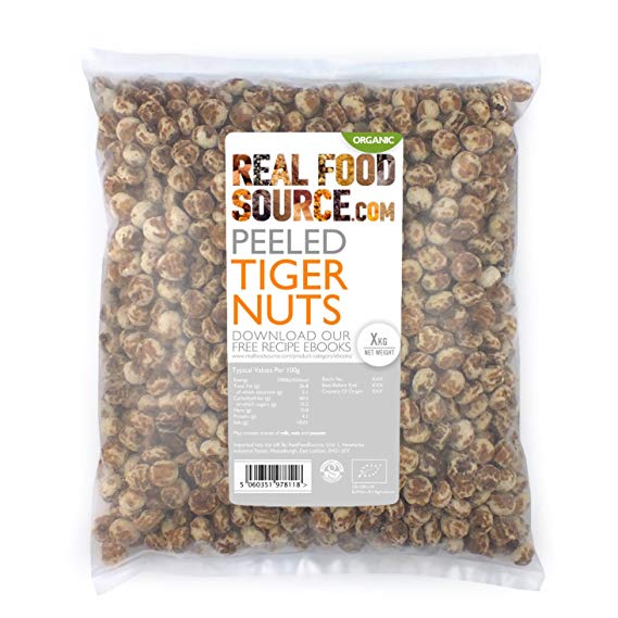 RealFoodSource Certified Organic Peeled Tiger Nuts (1KG) with FREE Recipe Ebook