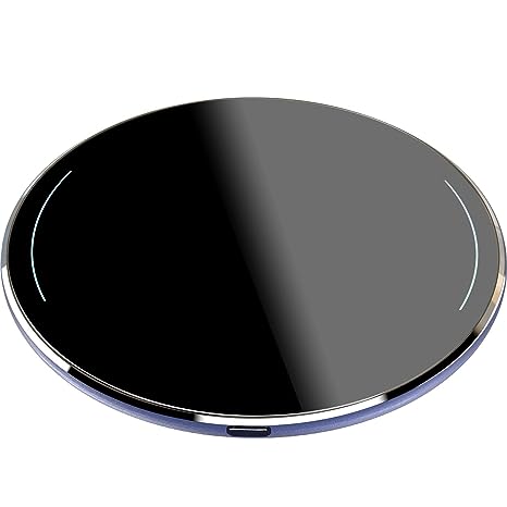 TOZO W1 Wireless Charger 15W Fast Charging Pad Thin Aviation Aluminum Computer Numerical Control Technology Navy Blue (NO AC Adapter)