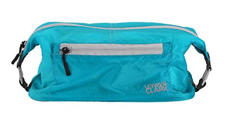 Lewis N Clark Electrolight Toiletry Kit for Travel, Gym, Bathroom, TSA Approved Waterproof Toiletry Bag with Hanging Straps and Non-Slip Bottom - Bright Blue