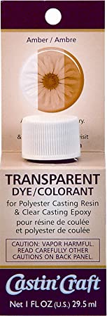 Environmental Technology Castin’ Craft Universal Transparent Resin Dye (1 oz | Amber-Colored) Liquid Coloring Pigments for Polyester & Casting Epoxy | DIY Jewelry Making Concentrated Colorant Drops