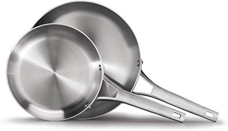 Calphalon 2029630 Premier Stainless Steel 2-Piece Frying Pan Set, Silver