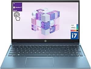 HP Pavilion 15t Performance Laptop, 15.6" FHD Touchscreen, Intel Core i7-1360P, Intel Iris Xe Graphics, 64GB RAM, 4TB PCIe M.2 SSD, Wi-Fi 6, Fingerprint Reader, Windows 11 Pro, Teal