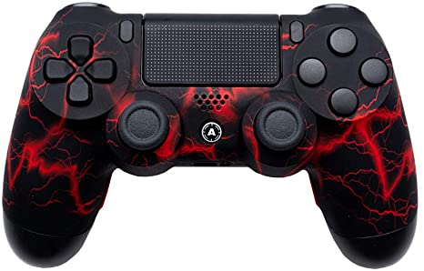 AimControllers PS4 Custom Wireless Controller, Playstation 4 Personalized Gamepad with 4 Paddles - Red Storm