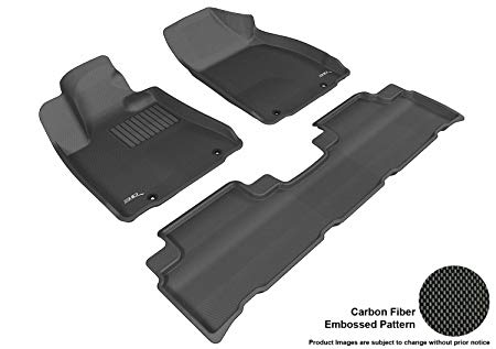 3D MAXpider Complete Set Custom Fit All-Weather Floor Mat for Select Lexus RX350/450H Models - Kagu Rubber (Black)