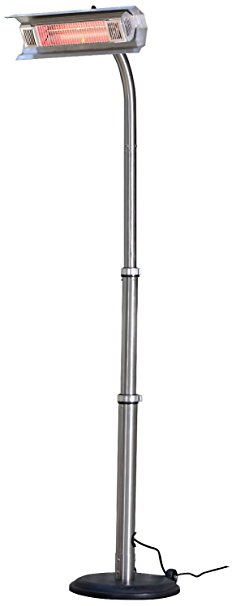 Fire Sense Telescoping Infrared Indoor/Outdoor Heater with Offset Pole, Stainless Steel