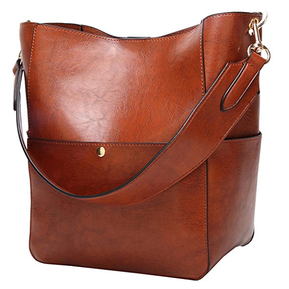 Molodo Womens Satchel Hobo Stylish Top Handle Tote PU Leather Handbag Shoulder Purse