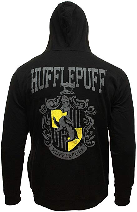 Harry Potter Men's Distressed House Crest Licensed Full Zip Hoodie Sweatshirt