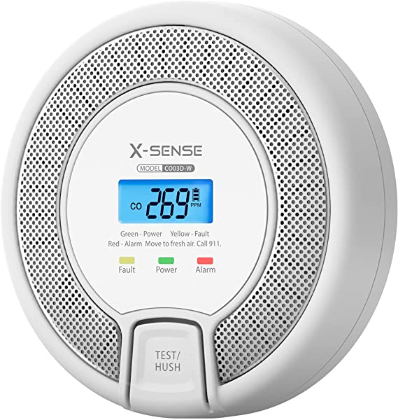 X-Sense Wireless Interconnected Carbon Monoxide Detector, Replaceable Battery-Powered CO Alarm with Digital Display, Auto-Check, CO03D-W